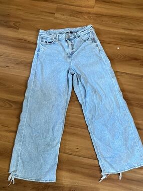 American Eagle Outfitters Light Blue Wide-Leg Jeans